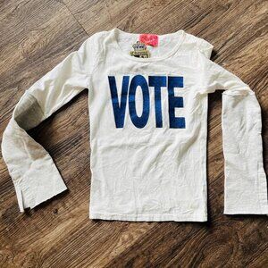 Juicy Couture VOTE JUICY Long Sleeve Top Woman's Petite NWT's